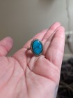 Native American Vintage Sterling Silver Turquoise Braided Ring 