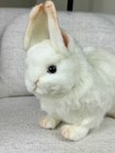 Hansa Creations White Snow Rabbit Plush Bunny Realistic 14 x 9    Life Size  4672
