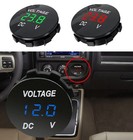 Car Waterproof Voltmeter Round Panel Dc 12-48v Led Digital Battery Voltage Meter
