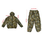 Men Hunting Clothes Camouflage Leafy Hooded Jacket Pants Camo Ghillie Suit 3d 