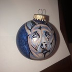 German Shepherd Christmas Ornament - Hand Painted  Glass  Dog Ornament