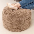 Round Pouf Ottoman 20x14 In Floor Pouffe Ottoman Foot Rest For Couch Living Room