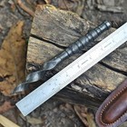 Handmade Damascus Twisted Dagger Unique Spiral Blade Knife With Sheath