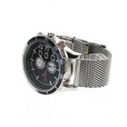 50mm Oversized Men s Quartz Watch Chronograph Style Metal Mesh Band Black Dial