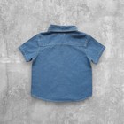 New Gymboree Baby Boys Classic Chambray Shirt Blue Short Sleeve Size 12-18m