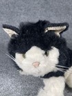 Vintage 1989 Applause Avanti Jockline Black   White Green Eyes Kitten Cat Plush