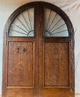 Vintage Solid Reclaimed Lumber Square Top Door Rustic Wrought Iron Pre Hung Jamb