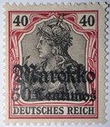Travelstamps  Germany Offices In Morocco Ovpt Stamp Scott  51 Mint Mogh Wmk