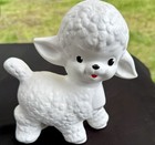 Vintage Ceramic Lamb Figurine White Mid Century Kitsch Baby Sheep Nursery Decor