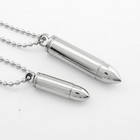 Cremation Stainless Steel Bullet Urn Necklace Ash Keepsake Memorial Pendant Mens