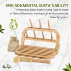 Bamboo Baby Bottle Drying Rack - Space Saving Bottle Dryer   Holder
