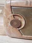 Vintage Motorola 49l11q Catalin Like Portable Suitcase  Apricot Swirl Tube Radio