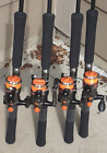 Lot Of 4 Zebco Crappie Fighter Spinning Rod   Reel Fishing Combo 8 Ft  Foot