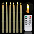 12pcs Flameless Flickering Led Taper Candles Light W  Remote Control Home Decor