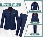 Boy s Silm Fit Suit 2 Piece Formal Suits Jacket Tuxedo For Wedding No Vest  Sz 8