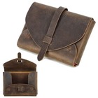 Vintage Genuine Leather Book Cover Case Bag Holy Bible Storage Protective Cover-