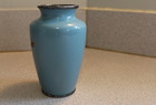 Japanese Cloisonne Mythical Bird Sky Blue Vase  5 5 Inch Tall Old