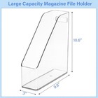 6 Pack Clear Plastic Magazine File Holder Organizer With Handle For Desk Storage