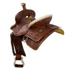 Blooming Lilies Roper Style Saddle Floral Lilies Tooling Full Qh Bars 12  New