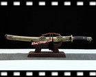 Brass Saya Broadsword Sword Damascus Steel Chinese Saber Qing Dynasty Dragon Dao