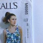 Mccalls M6565 Misses Sz 6-14 Lined Top Blouse Peasant Sewing Pattern Ff Uncut