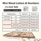 592 Pieces 1 2 Inch Mini Wooden Alphabet Letters And Unfinished Wood Numbers    