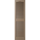 12 w X 39 h Mid-america Vinyl Cathedral Top Open Louver Shutter 385 French Roast