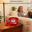 Red Rotary Phones For Landline With Redial  Red Retro Rotary Phone  ringer On of