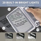 Large Magnifying Glass With 48 Led Light Dimmable 5x Reading Foldable Magnifier