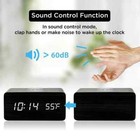 Modern Wooden Wood Digital Led Desk Alarm Clock Thermometer Qi Wireless Charger
