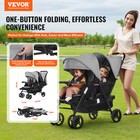 Vevor Double Stroller Foldable Twin Tandem Travel Stroller For 2 Kids Dark Gray