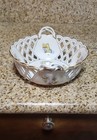 Herend Queen Victoria Weave Reticulated Basket Bowl 10    Hand Painted  7402 vbo