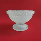 Vintage Westmoreland Frosted Satin Glass Fairy Lamp Floral Rose Transfer 2 Piece