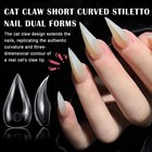 Ionsgako Halloween Cat Claw Short Stiletto Nail 2 Box 280pcs 14 Sizes 