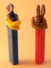 Roadrunner And Coyote Pez Dispenser No Feet Pink Blue Stem  Austria  A2