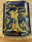 Vintage Daher Chinoiserie Tin  Geisha  Pagoda Tea Tin-made In England Stamp