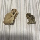 Mini Figurine Lot Of 2 Speak No Evil Monkeys 1-2    Soapstone 