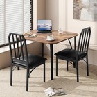 3pcs Dining Table Set For 2  kitchen Table And 2 Upholstered Chair Space Saving