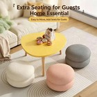 Round Donut Shaped Soft Padded Teddy Fleece Vanity Stool Shoe Bench