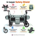 Sekey Wagon Stroller For 2 Kids  Luxury 4-in-1 Stroller Wagon