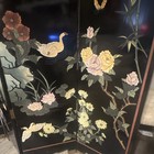 Antique vintage 4-panel Black Wood Asian Style Room Divider  Foldable  