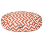 Chevron Round Dog Bed Treated Polyester Removable Cover Machine Washable