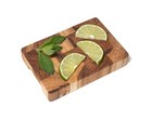  7217 Teak 6  End Grain Cutting Board With Cut Out Handles 