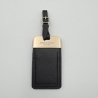 Coach Black Leather Luggage Id Hang Tag Bag Charm Gold Tone Hardware New York