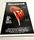 John Carpenter   Nick Castle Signed Halloween Movie Poster 27x40 - W Coa   Pic