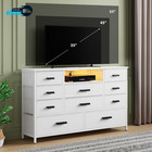 Dresser With Charging Station  White Dresser For Bedroom With 10 Drawers