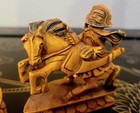 Chinese Carved Bovine Bone Chess Piece For Set Statue 2 75  Horse Knight Rare 