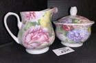 Ceramic Pink Floral Creamer Sugar China Shabby Chic Boho Boho Vintage