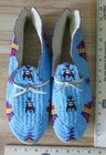 Vintage Native American Cheyenne Indian Fully Beaded Moccasins 12   Eagle  Flag