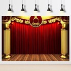 Theater Stage Theme Backdrop Golden Pillar Photo Studio Props Photography 7x5ft